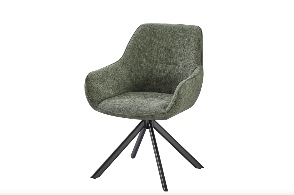 Eetkamerstoel Julia donker groen 180° draaibaar