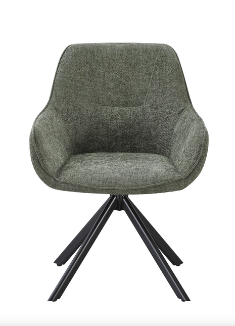 Eetkamerstoel Julia donker groen 180° draaibaar