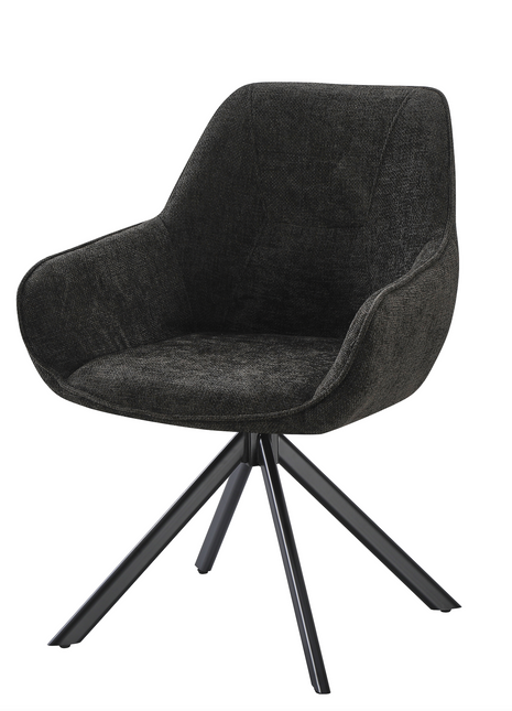 Eetkamerstoel Julia Zwart 180° draaibaar