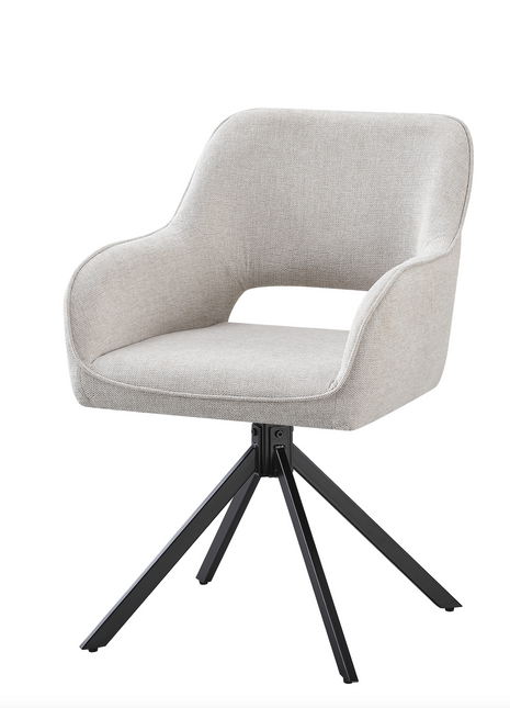 Eetkamerstoel Imani licht grijs 180° draaibaar