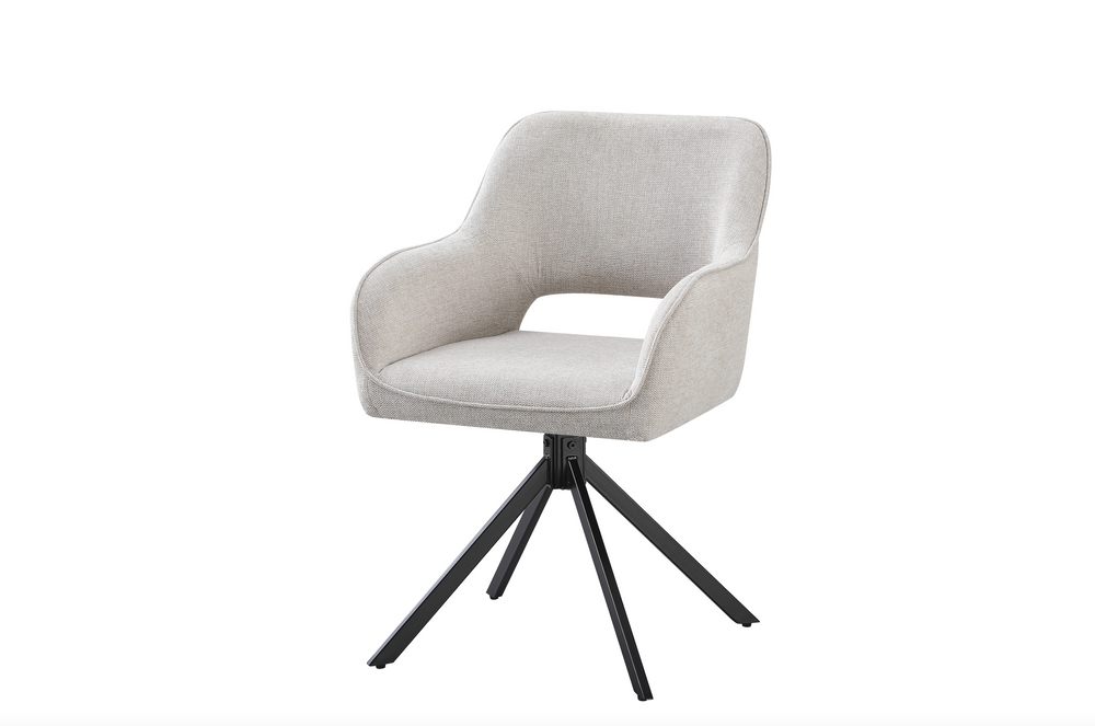 Eetkamerstoel Imani licht grijs 180° draaibaar