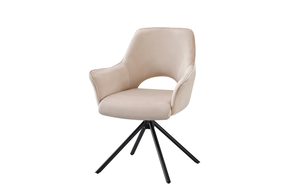 Eetkamerstoel Fleur Velvet Champagne 180° draaibaar