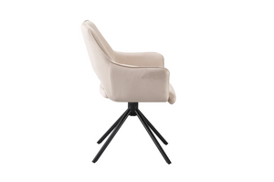 Eetkamerstoel Fleur Velvet Champagne 180° draaibaar