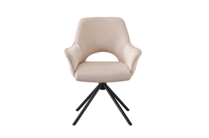 Eetkamerstoel Fleur Velvet Champagne 180° draaibaar