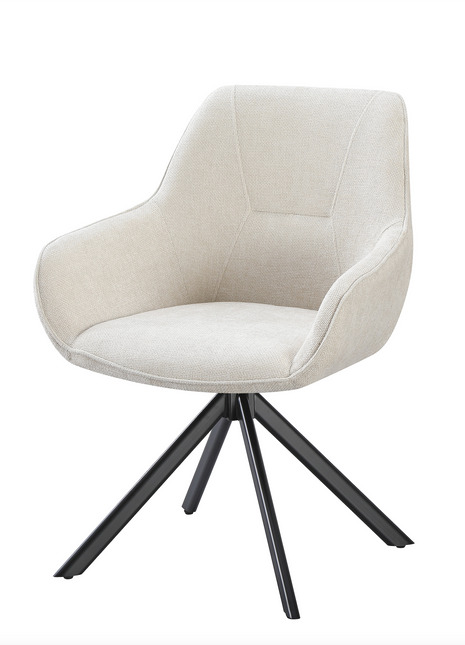 Eetkamerstoel Julia gebroken wit 180° draaibaar