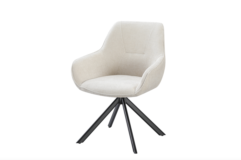 Eetkamerstoel Julia gebroken wit 180° draaibaar