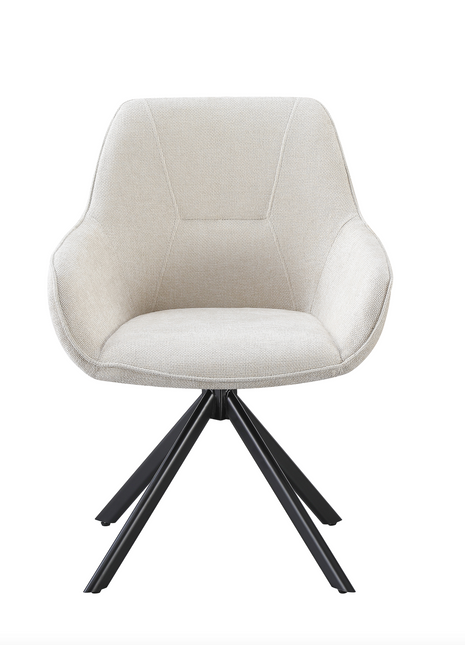 Eetkamerstoel Julia gebroken wit 180° draaibaar