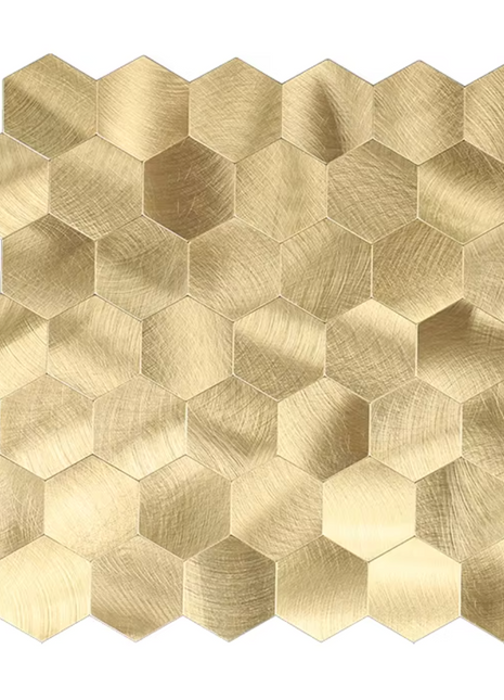 Zelfklevende Mozaïek Steenstrip Hexagon Geborsteld Goud