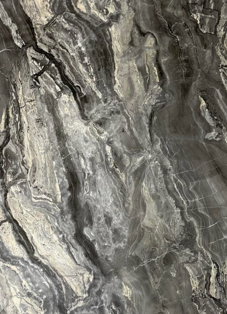 PVC marmeren wandpanelen - Hoogglans Onyx Grigio - 260x122cm