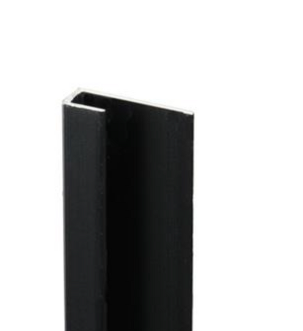 Eindprofiel wandpanelen - Zwart - 300cm - Aluminium