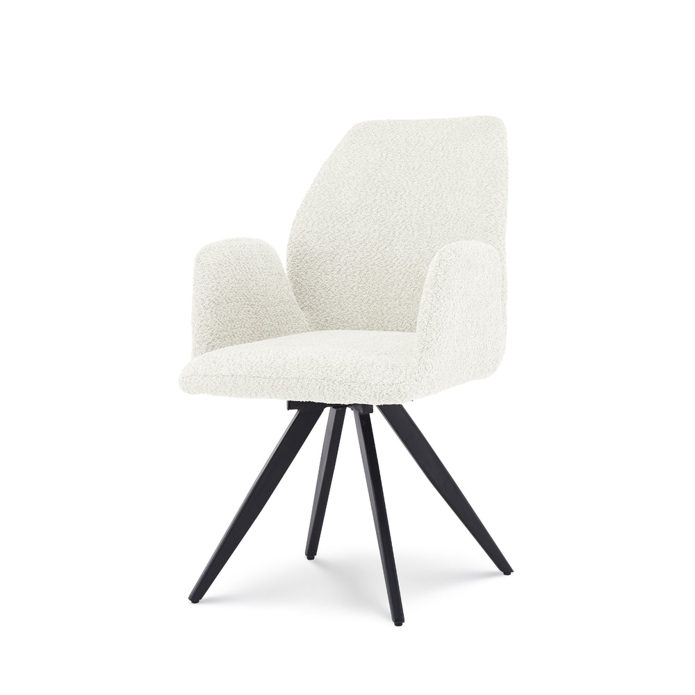 Eetkamerstoel Britt Bouclé Wit