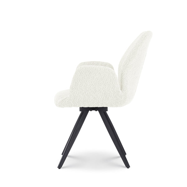 Eetkamerstoel Britt Bouclé Wit