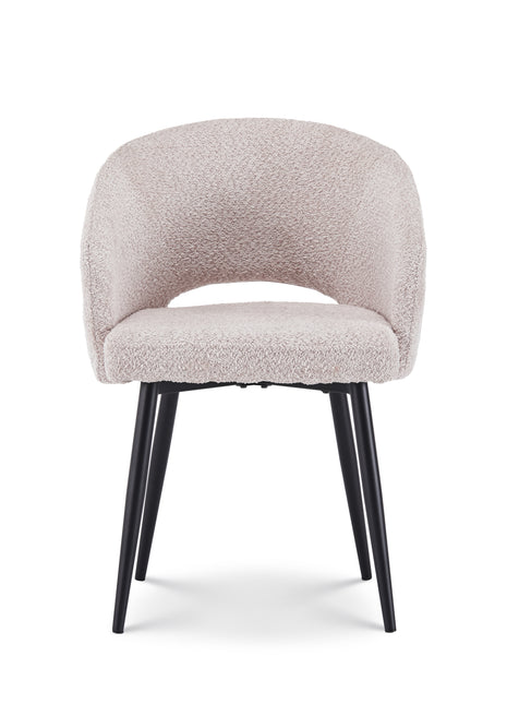 Eetkamerstoel Anna bouclé oud roze