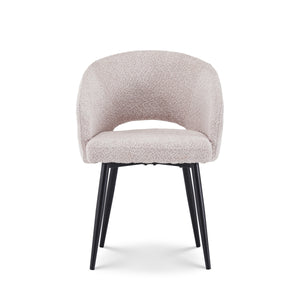 Eetkamerstoel Anna bouclé oud roze