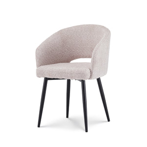 Eetkamerstoel Anna bouclé oud roze