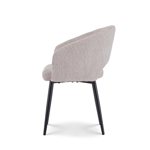 Eetkamerstoel Anna bouclé oud roze