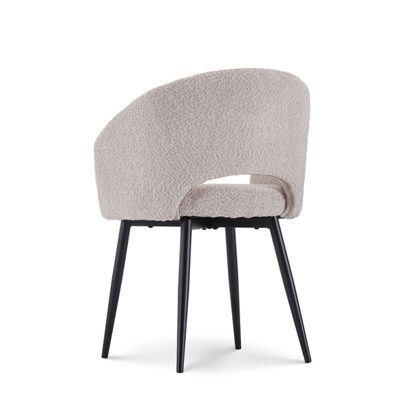 Eetkamerstoel Anna bouclé oud roze