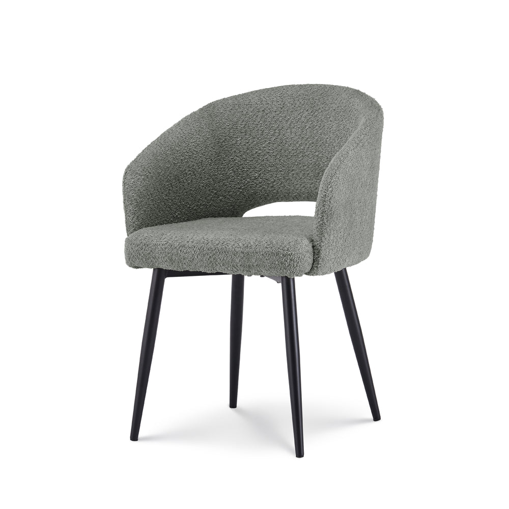 Eetkamerstoel Anna bouclé Grijs