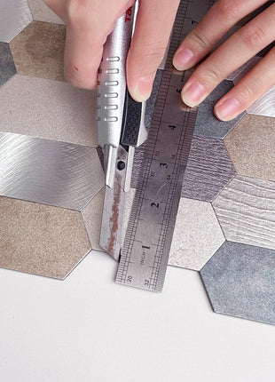 Zelfklevende Mozaïek Steenstrip Hexagon turqoise brons zilver
