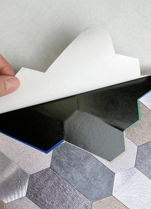 Zelfklevende Mozaïek Steenstrip Hexagon turqoise brons zilver