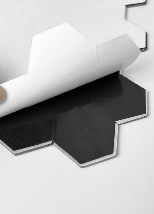 Zelfklevende Mozaïek Steenstrip Hexagon Geborsteld antraciet goud