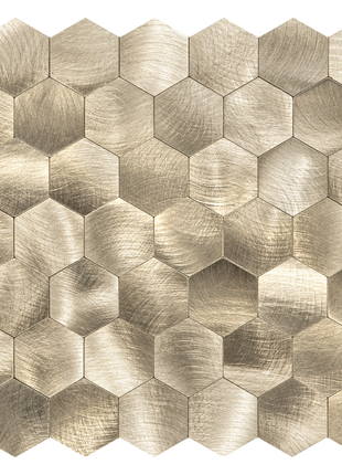 Zelfklevende Mozaïek Steenstrip Hexagon Geborsteld Goud