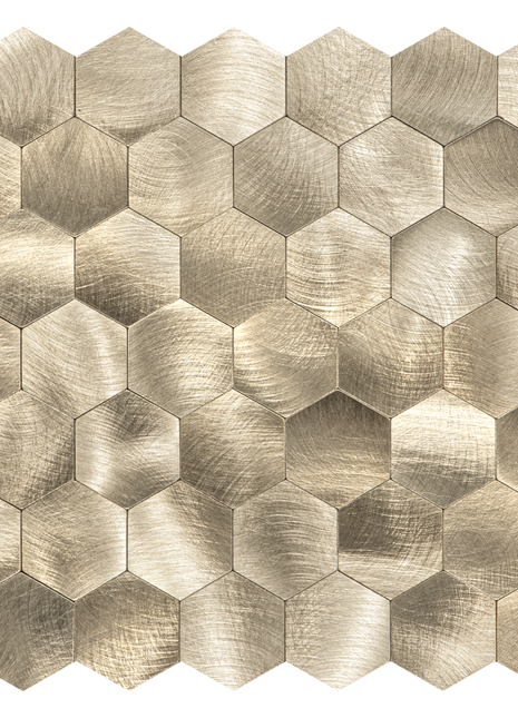 Zelfklevende Mozaïek Steenstrip Hexagon Geborsteld Goud