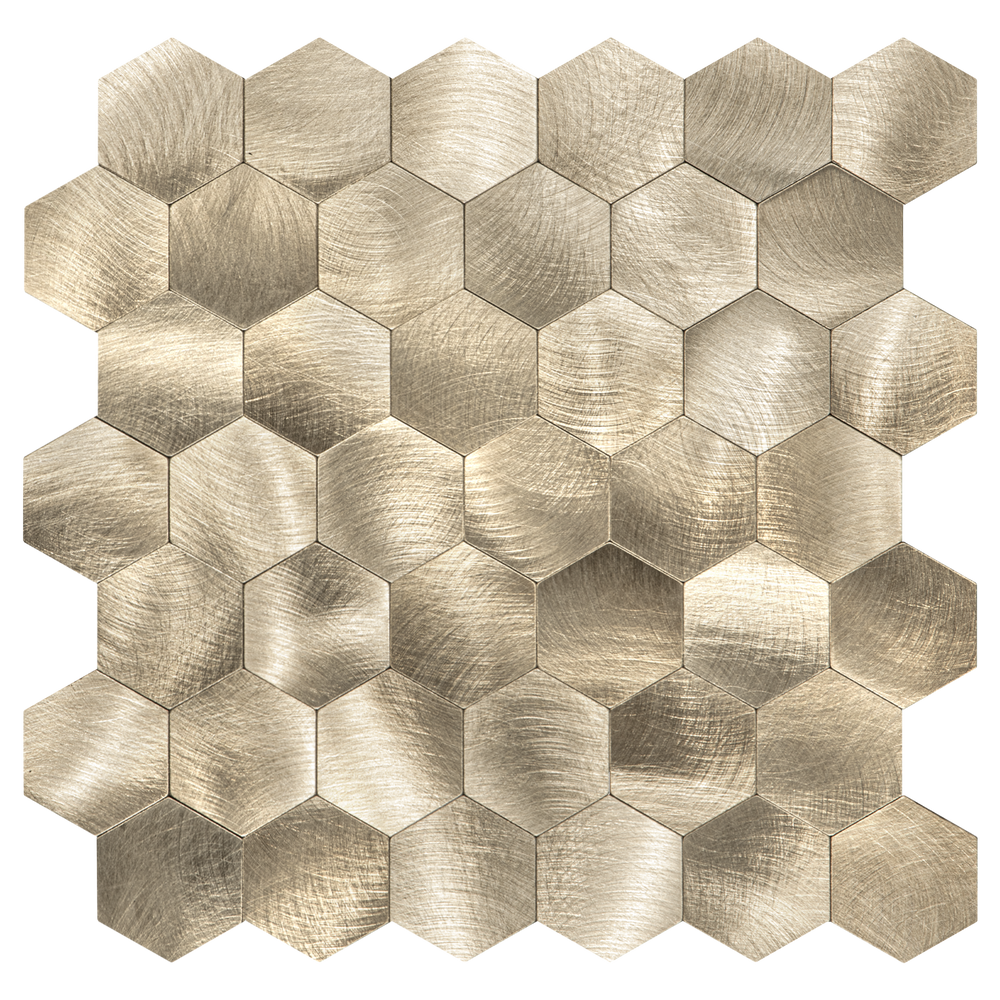 Zelfklevende Mozaïek Steenstrip Hexagon Geborsteld Goud