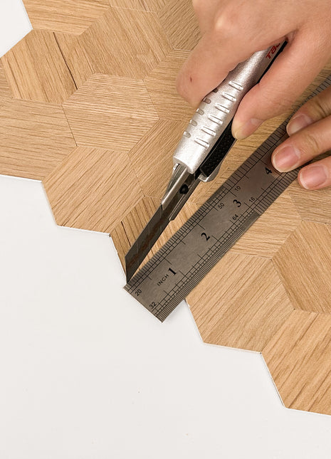 Zelfklevende Mozaïek Steenstrip Hexagon wood oak