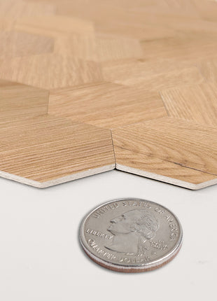 Zelfklevende Mozaïek Steenstrip Hexagon wood oak