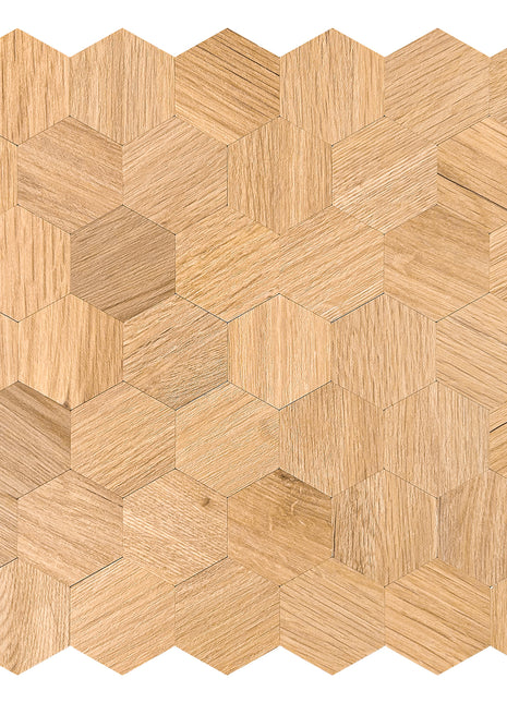 Zelfklevende Mozaïek Steenstrip Hexagon wood oak