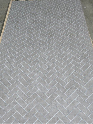 SPC marmeren wandpanelen - Visgraat grijs - 263x122cm 4mm (Met kliksysteem)