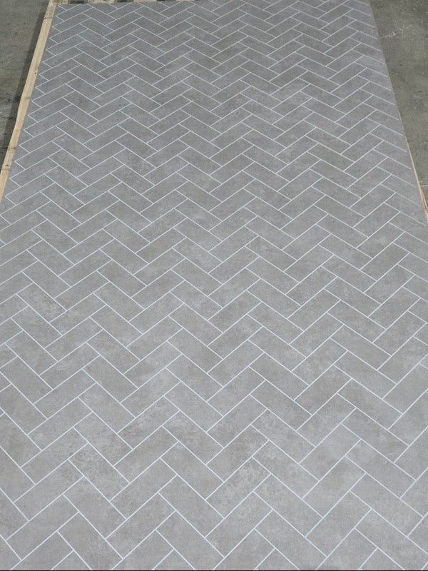 SPC marmeren wandpanelen - Visgraat grijs - 263x122cm 4mm (Met kliksysteem)