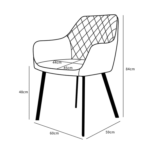 Eetkamerstoel Bella blauw