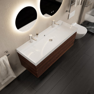 Milan Choco eiken 140 cm (inclusief wastafel)