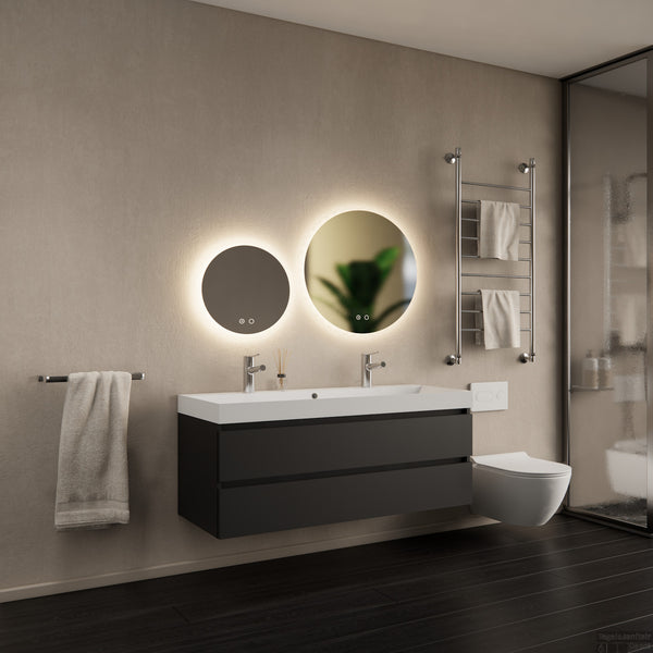 Milan Mat Zwart 140 cm (inclusief wastafel)