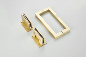 Saniclear brass profielloze douchecabine met deur geborsteld messing