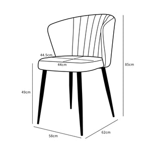 Eetkamerstoel Fay velvet Beige