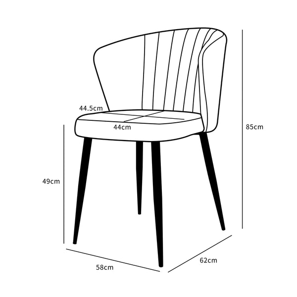 Eetkamerstoel Fay velvet Beige