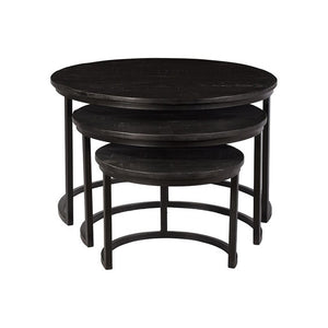 Mangohouten salontafel zwarte set Romy