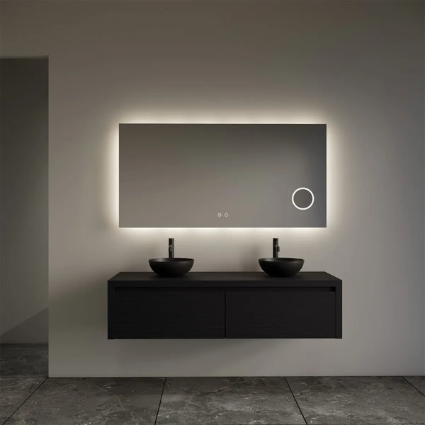 Gliss Design Ares badmeubel 120cm 2 lades black veneer zonder waskom