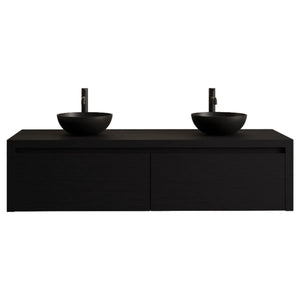 Gliss Design Ares badmeubel 120cm 2 lades black veneer zonder waskom