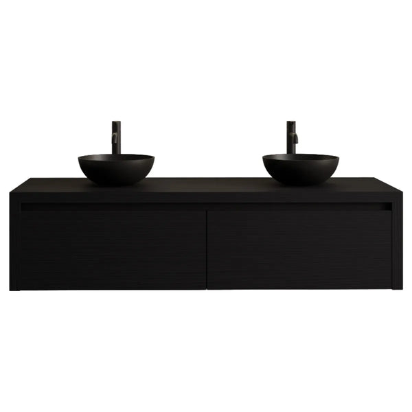 Gliss Design Ares badmeubel 120cm 2 lades black veneer zonder waskom