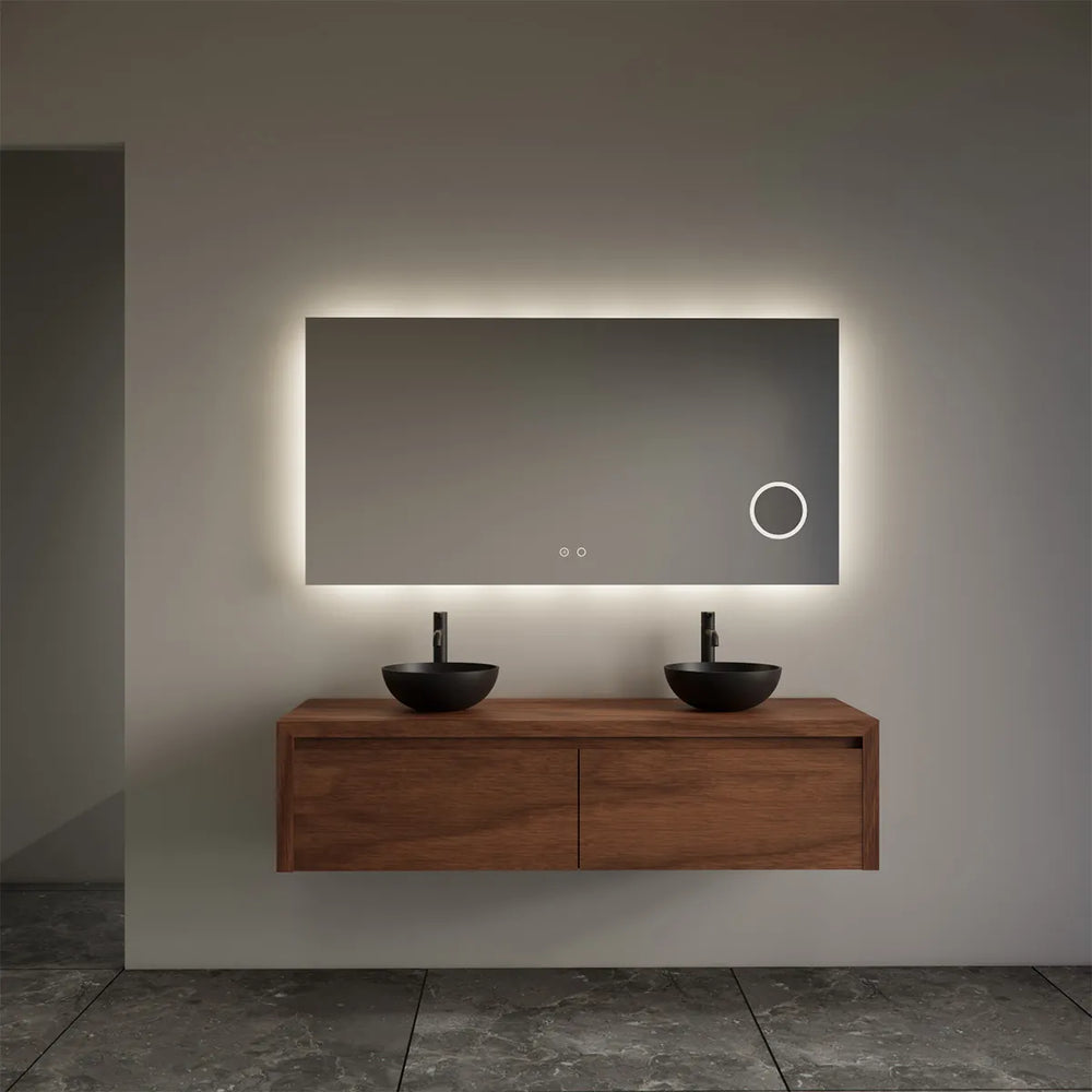 Gliss Design Ares badmeubel 120cm 2 lades walnoot zonder waskom