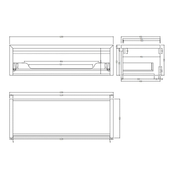 Gliss Design Ares badmeubel 120cm 2 lades corn silk zonder waskom