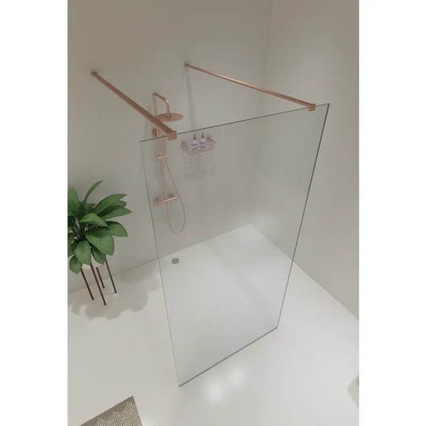 Saniclear Redro vrijstaande douchewand 90x200cm geborsteld koper