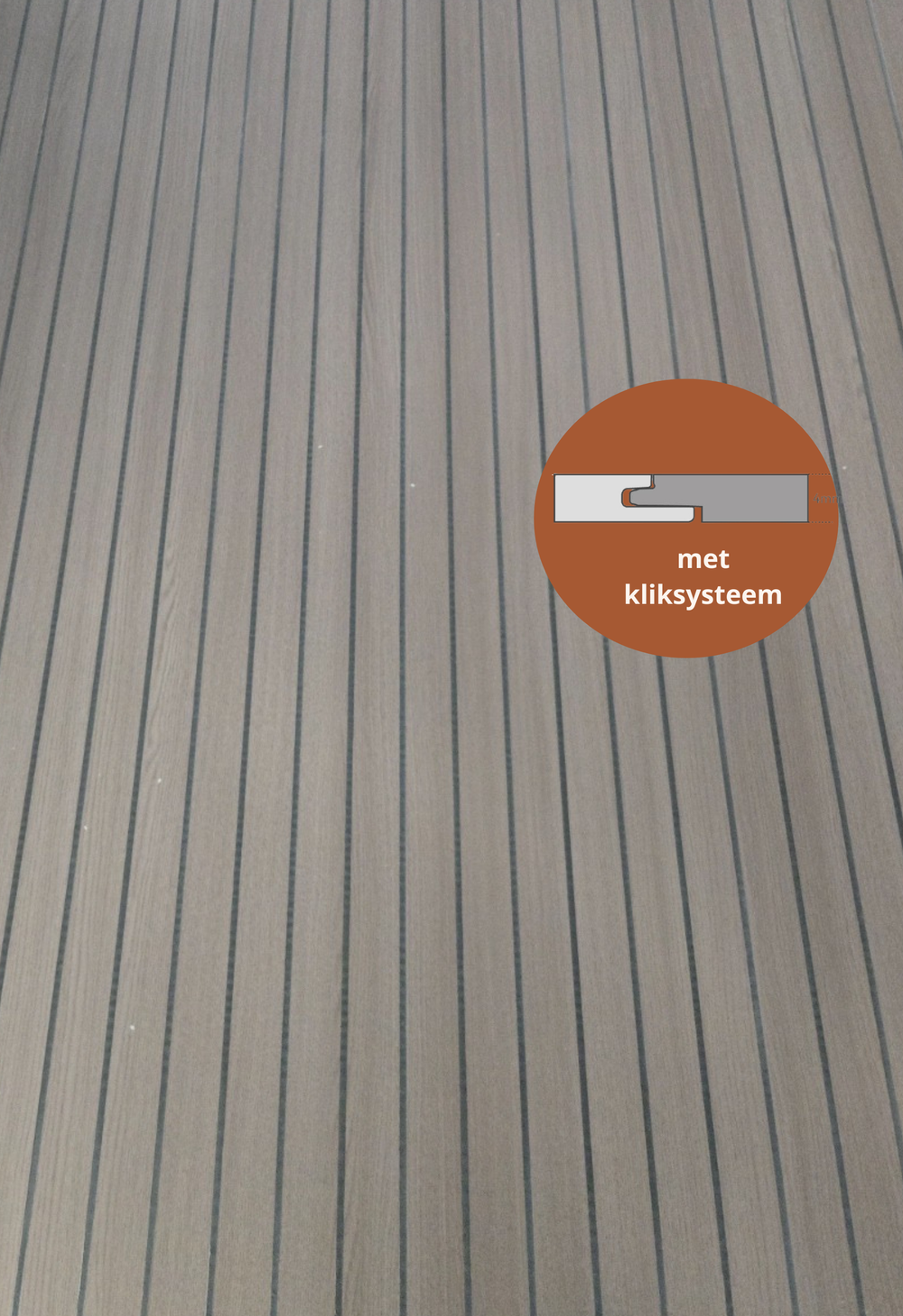SPC marmeren wandpanelen - Latten naturel walnoot - 263x122cm 4mm (Met kliksysteem)