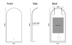 Saniclear Arc toog spiegel 45x100cm met verlichting en verwarming