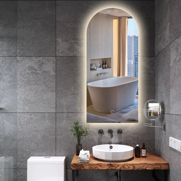 Saniclear Arc toog spiegel 45x100cm met verlichting en verwarming
