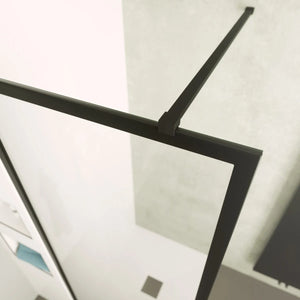 Saniclear Block douchewand mat zwart 80x200cm anti-kalk 8mm